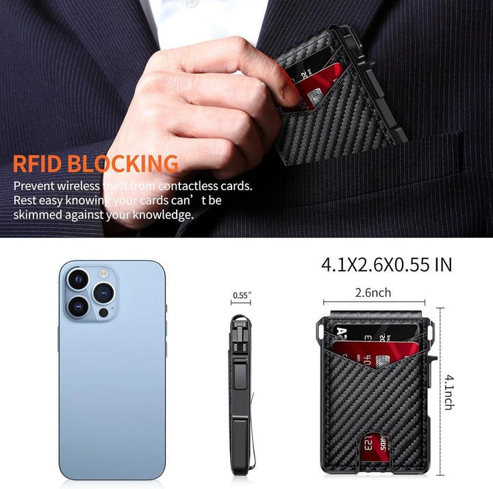 Cartera para hombres, cartera minimalista para hombres de 9-13 tarj...
