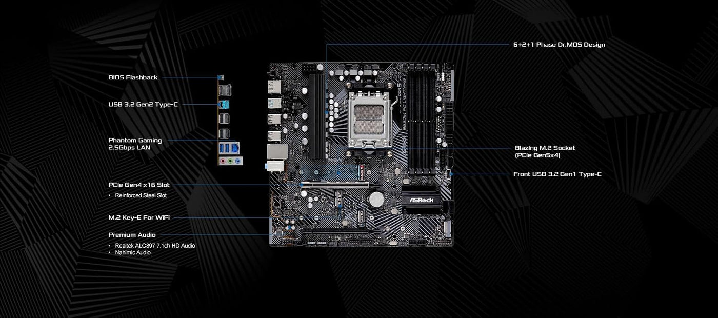 ASRock B650M PG Lightning AMD Zócalo AM5 Procesadores Ryzen9000\/80...