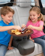 Mesa de bandeja para auto y escritorio para laptop – Trípode giratorio de 360° de altura ajustable, soporte de madera maciza para portátil y soporte para tazas, bandeja para volante para comedor, hogar, picnic al aire libre, senderismo y viajes (ovalado)
