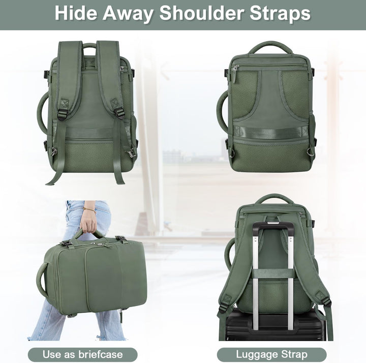 Mochila de Viaje Sinaliy, Verde militar, Grande, Viajes