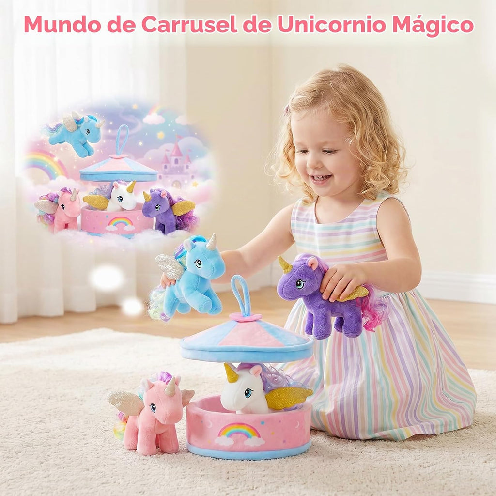 OUOZZZ Juguetes de unicornio para niñas, 4 mini peluches