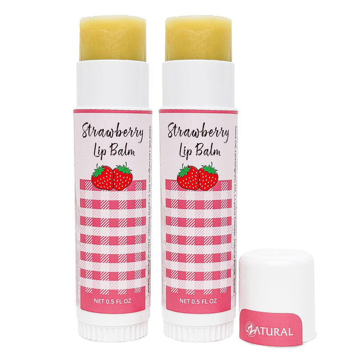 Bálsamo labial de fresa Zatural con manteca de karité, aceite de jo...