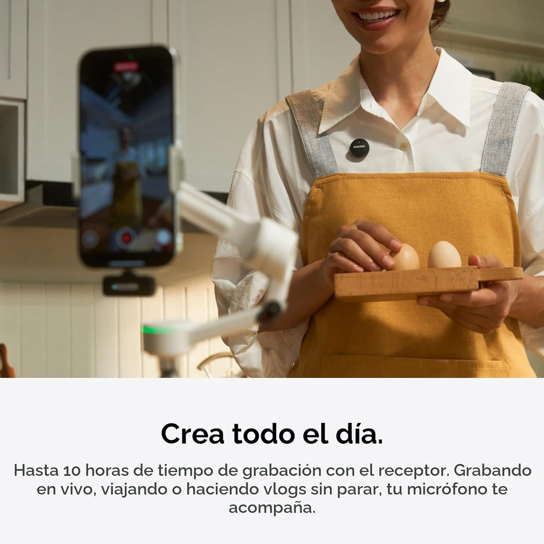 Insta360 Transmisor de aire de micrófono, ultraligero de 0.28 oz, m...