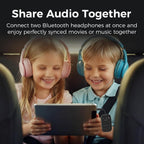 Transmisor de audio Bluetooth 5.3 para avión con Qualcomm aptX adaptativo, pantalla LCD, soporte de dispositivo doble, batería de 30 horas, AUX de 0.138 in para viajes, vuelo, gimnasio