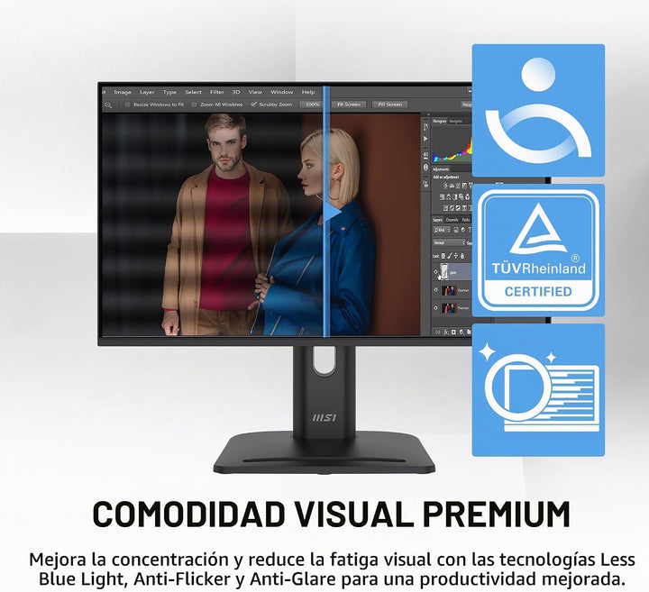 msi PRO MP242 E14C Monitor de oficina IPS 1920 x 1080 (FHD) de 24 p...
