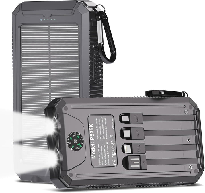 Cargador solar de batería de 20,000 mAh, cargador de teléfono portá...