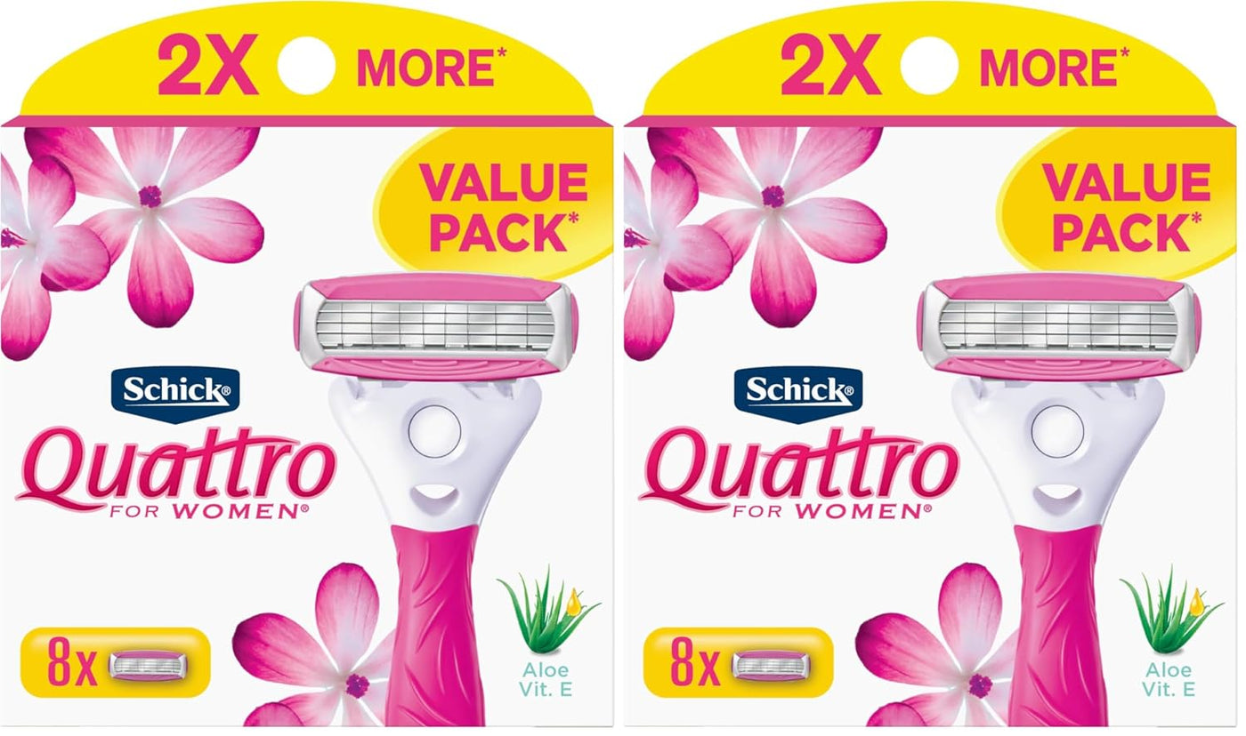 Schick Quattro para mujer Cuchillas de afeitar para recargas, Maqui...