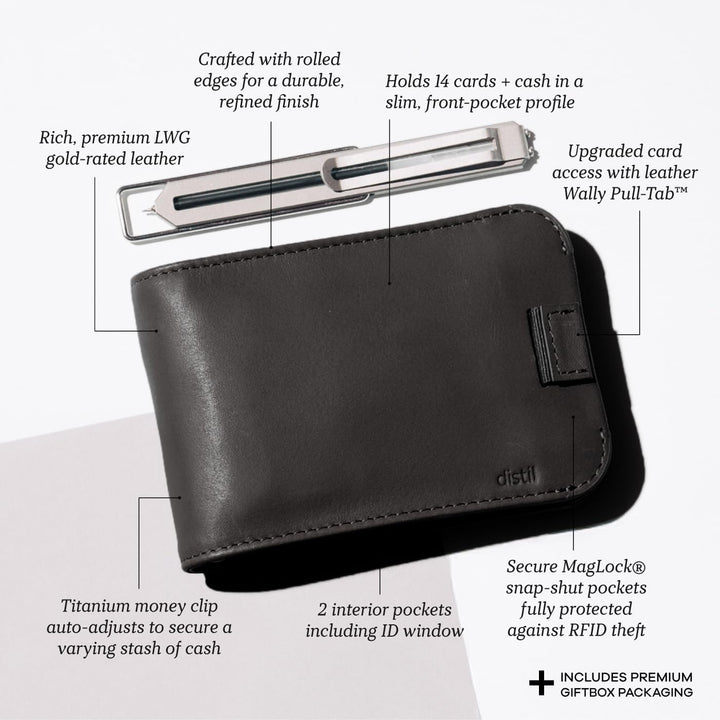 Distil Union Wally Bifold 5.0 - Cartera RFID de alta calidad con cl...
