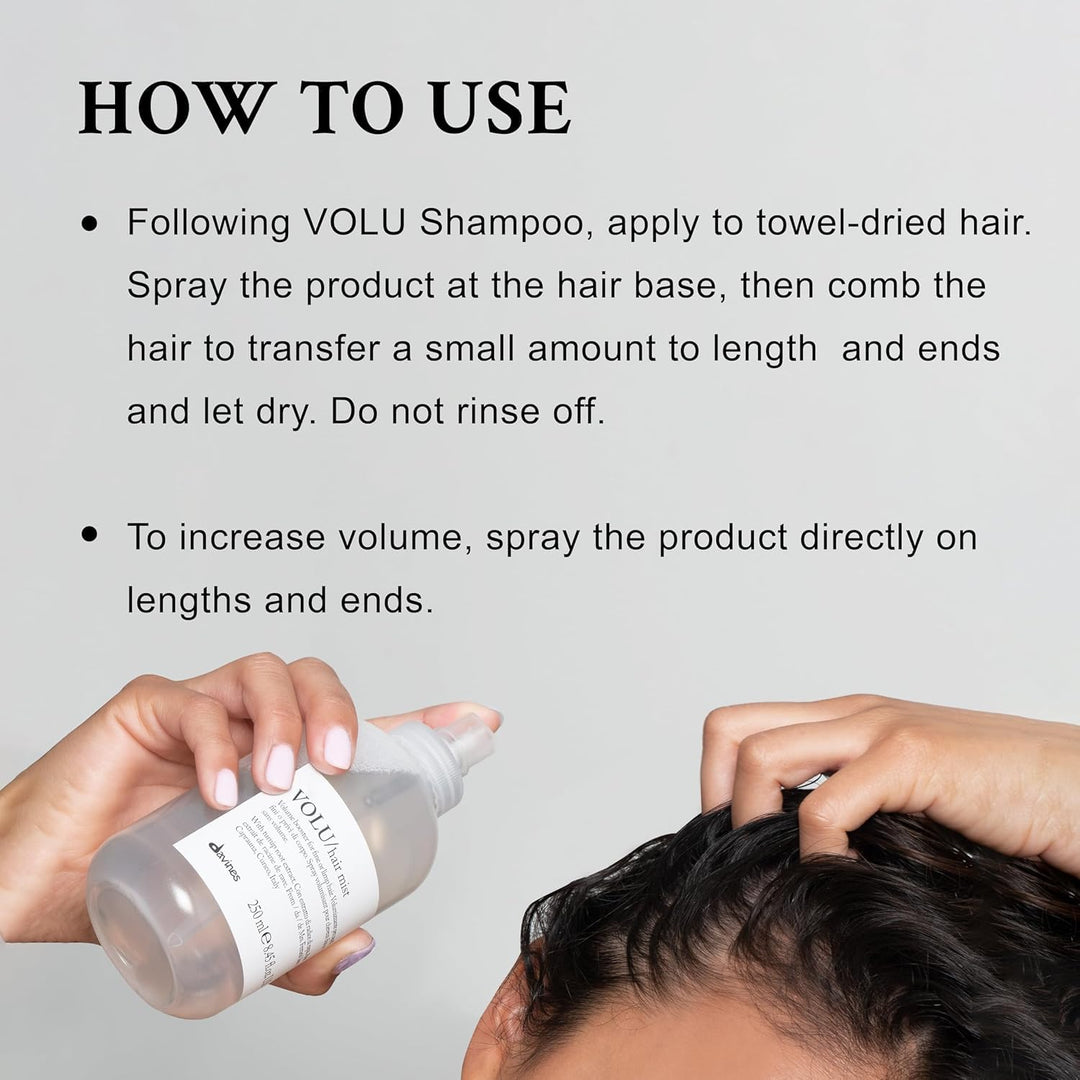 Davines VOLU Mist, spray de elevación de raíces sin enjuague para m...