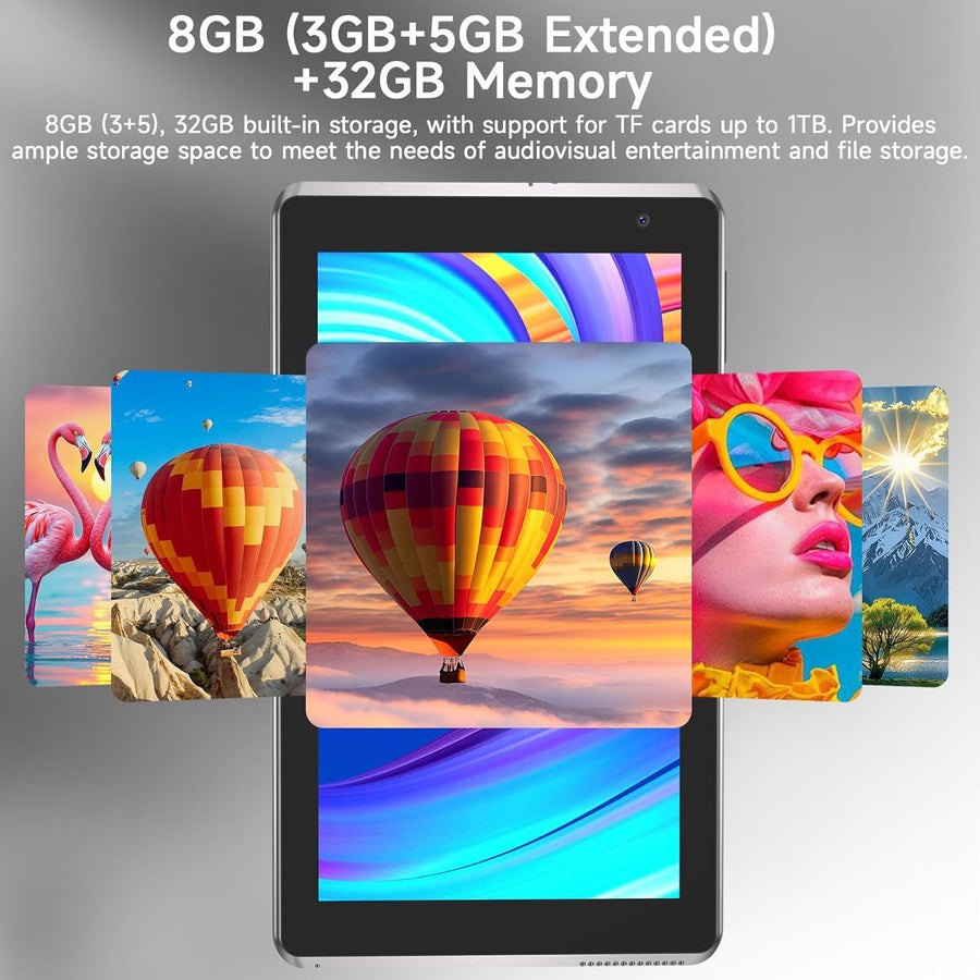 BYANDBY Tablet 7 pulgadas Android 15.0 Tablet, 8GB+32GB ROM (1TB Ex...