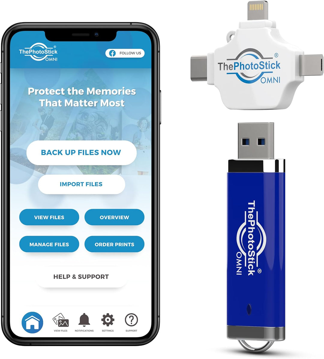 ThePhotoStick® Omni - Funda protectora de 256 GB + - Copia de segur...