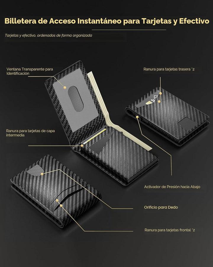 QLD Cartera Minimalista para Hombres - Portador de Tarjetas de Créd...