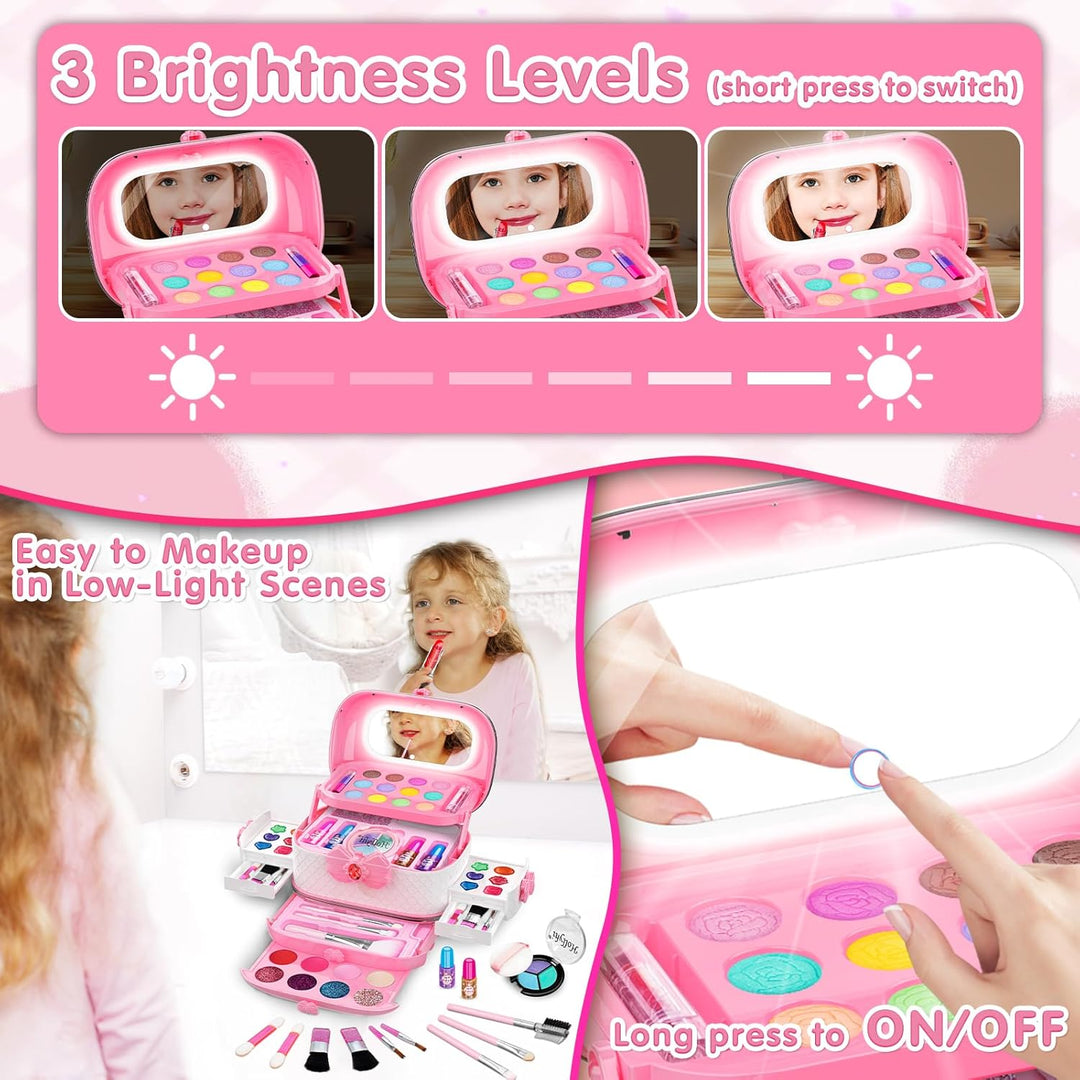 Kit de maquillaje infantil de 58 piezas para niña, juego de cosméti...