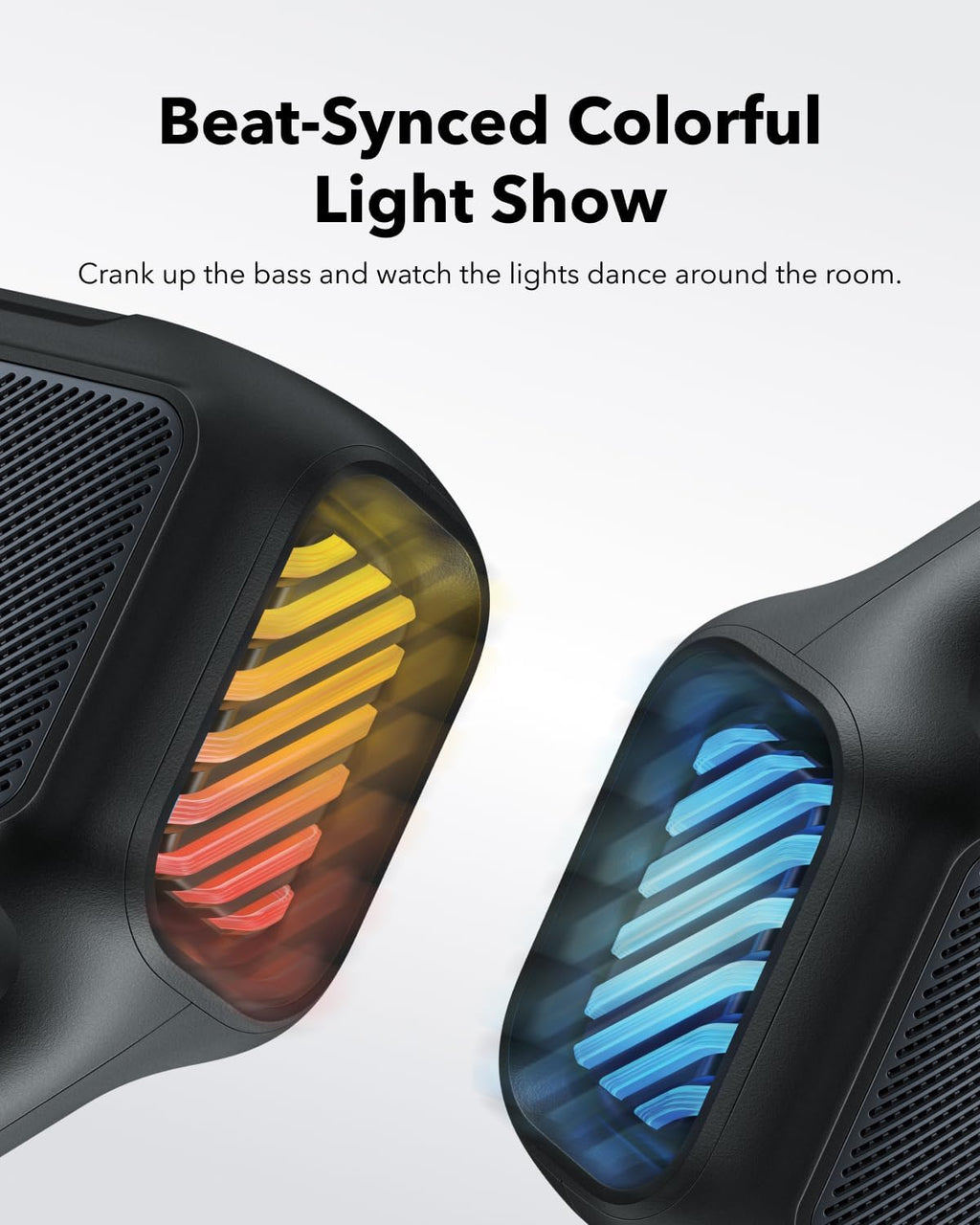 Soundcore Boom 2 - Altavoz para exteriores, 80 W, subwoofer, BassUp 2.0, tiempo de reproducción de 24 horas, IPX7 impermeable, flotante, luces RGB, USB-C, ecualizador personalizado, Bluetooth 5.3