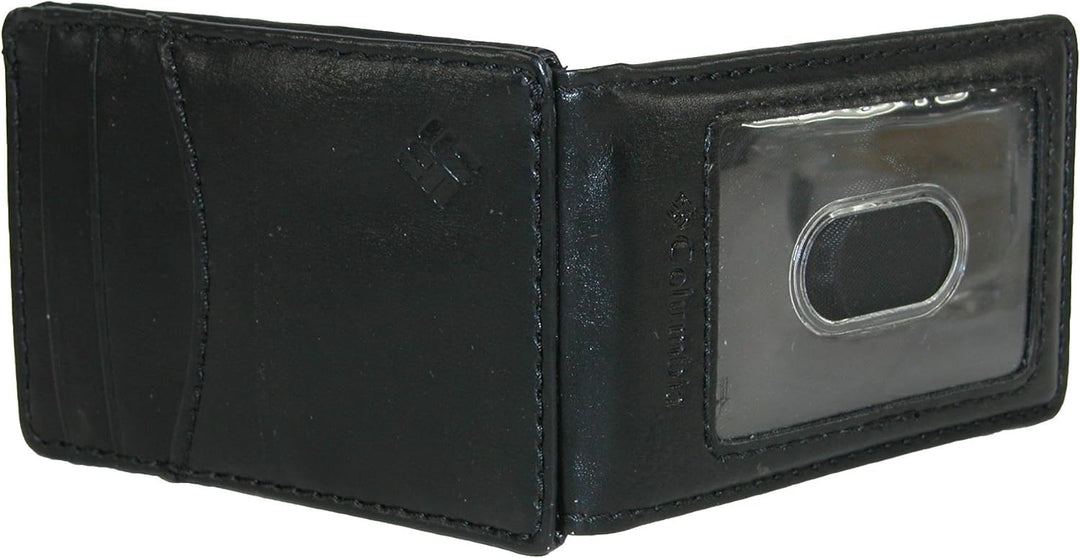 Columbia Billetera de cuero para hombre con bolsillo frontal y tarj...