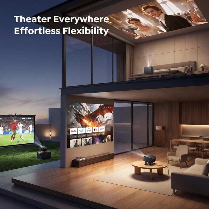 Proyector inteligente [Google TV integrado y soporte 4K] con WiFi y...