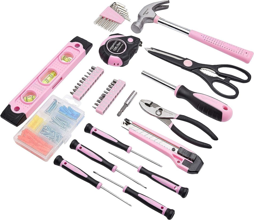 Amazon Basics Kit de herramientas para el hogar con estuche de alma...