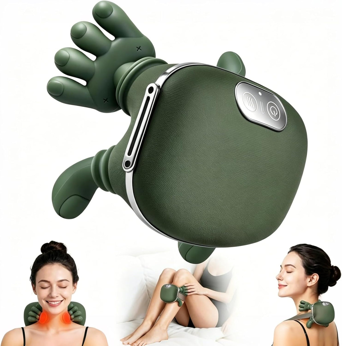 KppeX Nuevo modelo de almohada de masaje de cuello con calor para aliviar