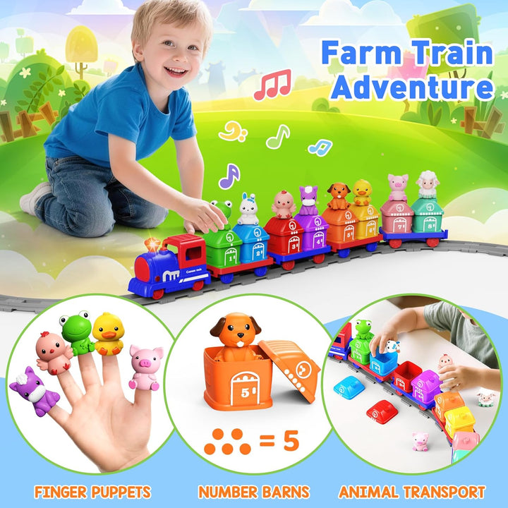 Juguetes de aprendizaje para niños de 1, 2, 3 años, juego de tren d...