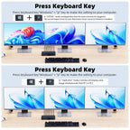 KVM Switch 2 Laptops 3 Monitores, 4K @60Hz Dual USB-C Docking KVM Switcher USB C Triple Monitor Switcher con carga PD para 2 computadoras, 3 pantallas-2 HDMI + 1 DP, no requiere controlador