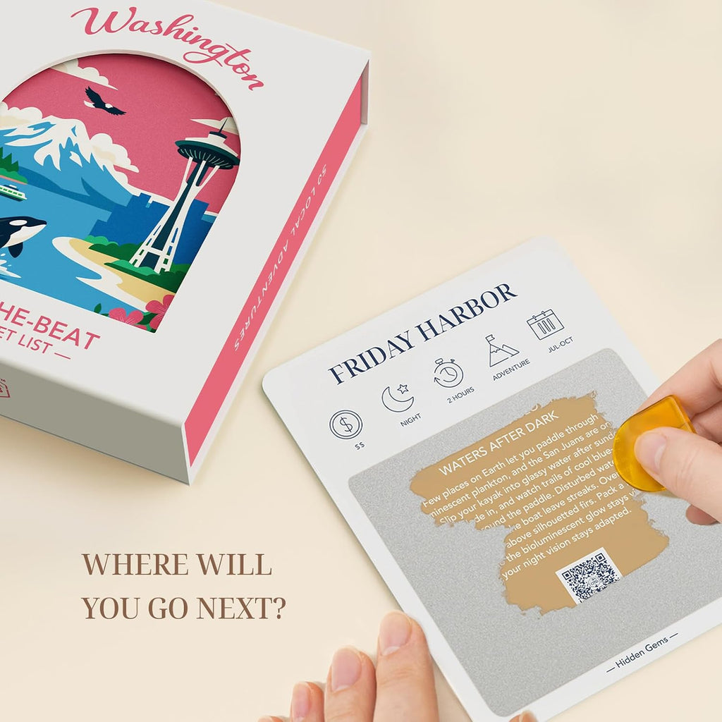 Washington Adventure - Tarjetas de lista de deseos, 50 tarjetas para rascar