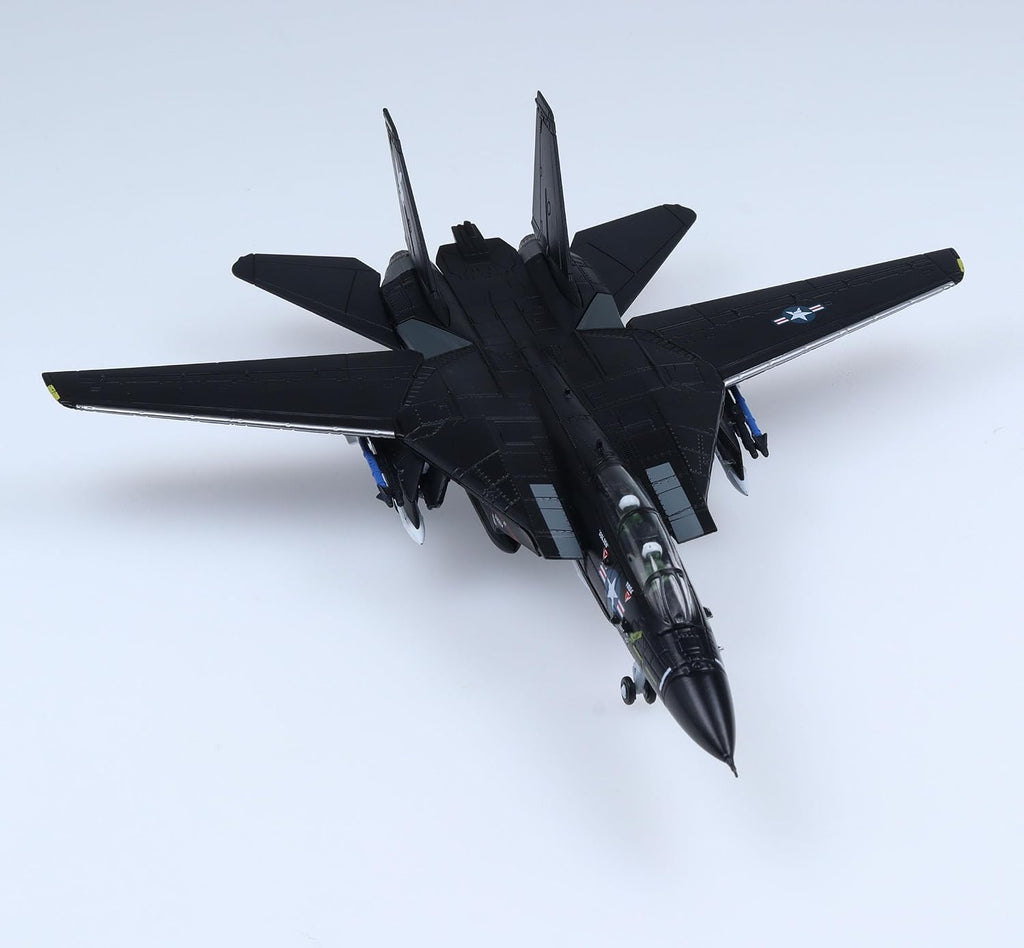 Grumman F-14 Tomcat VX-4 Modelo fundido a presión – 1/100 US Navy Fighter Jet, modelo de exhibición de metal preconstruido con soporte, regalo coleccionable para fanáticos de la aviación militar