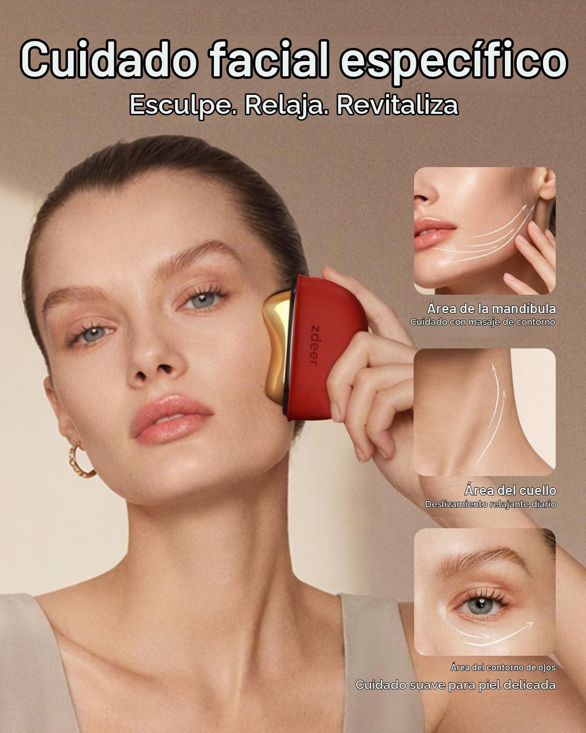Nuevo GS5 PRO Masajeador facial eléctrico Gua Sha con luz roja y