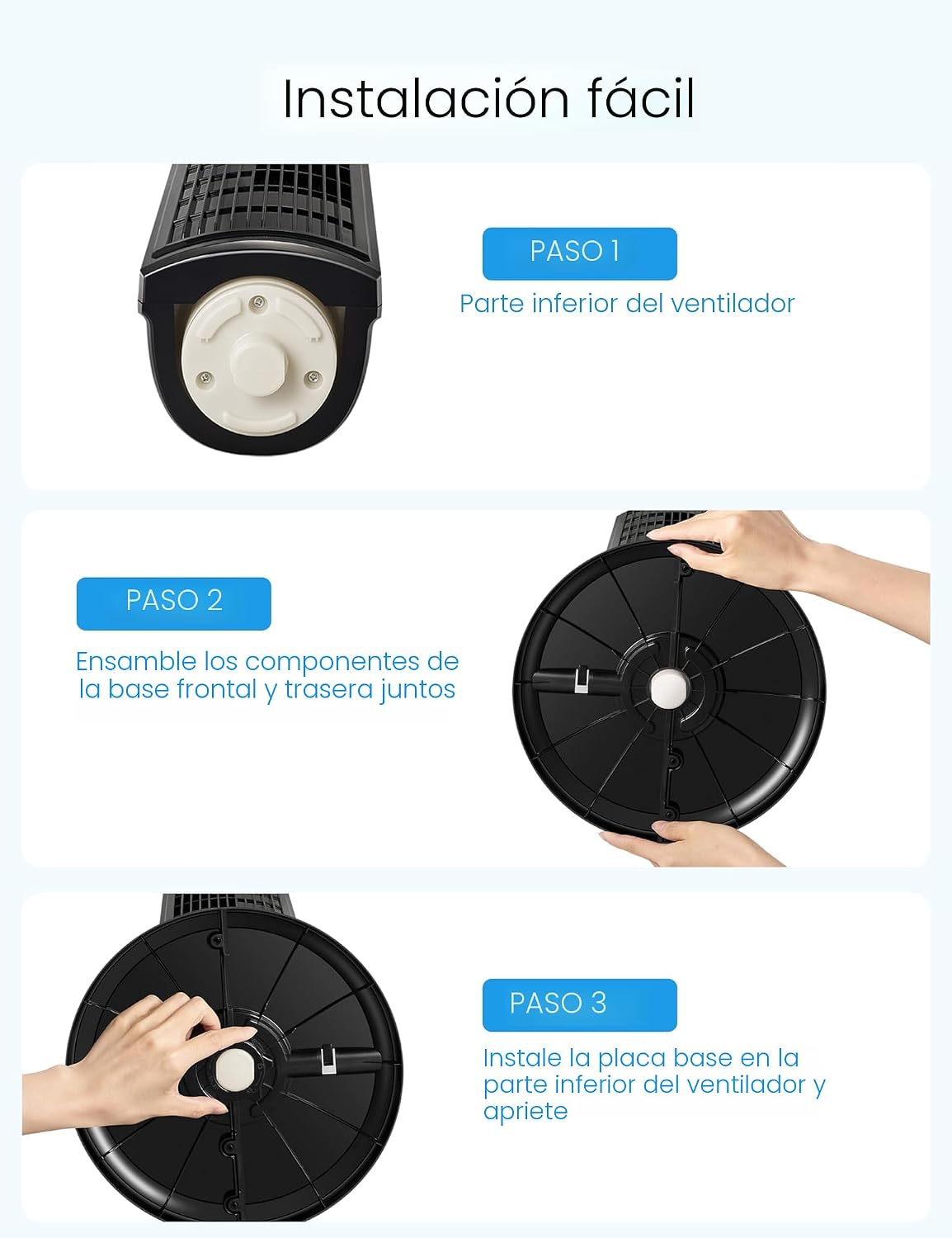 PELONIS Ventilador de torre oscilante de 30 pulgadas con 3 ajustes...