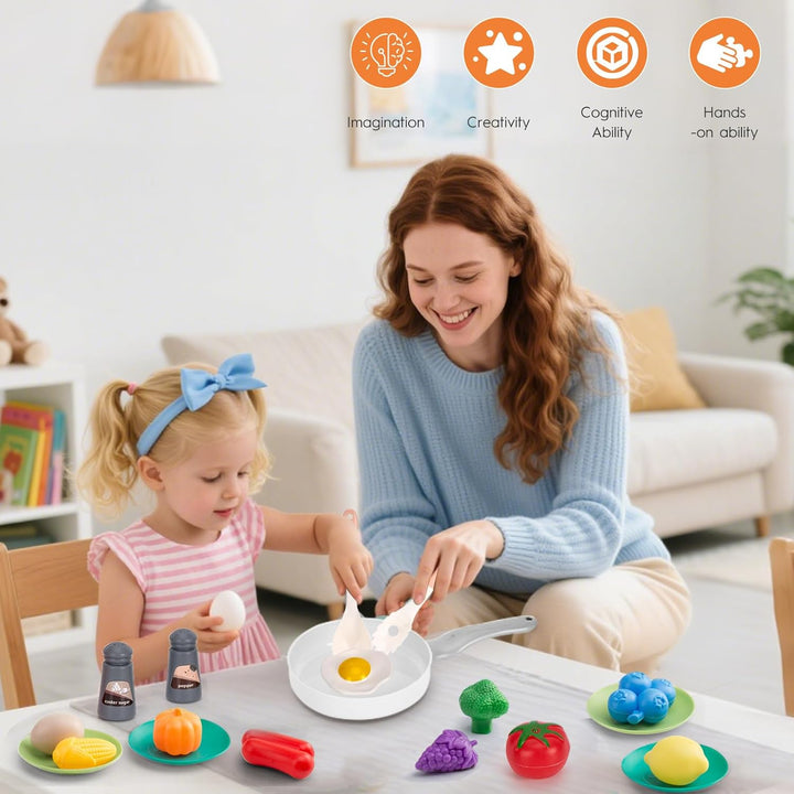 35 piezas de accesorios de juguete de cocina para niños, juego de c...