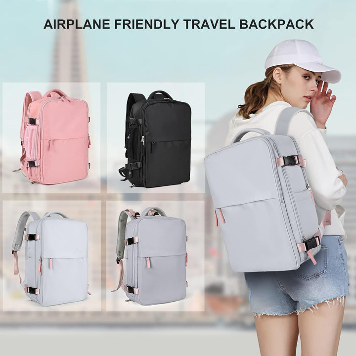 coowoz Mochila de viaje para mujeres y hombres, aprobada por aerolí...
