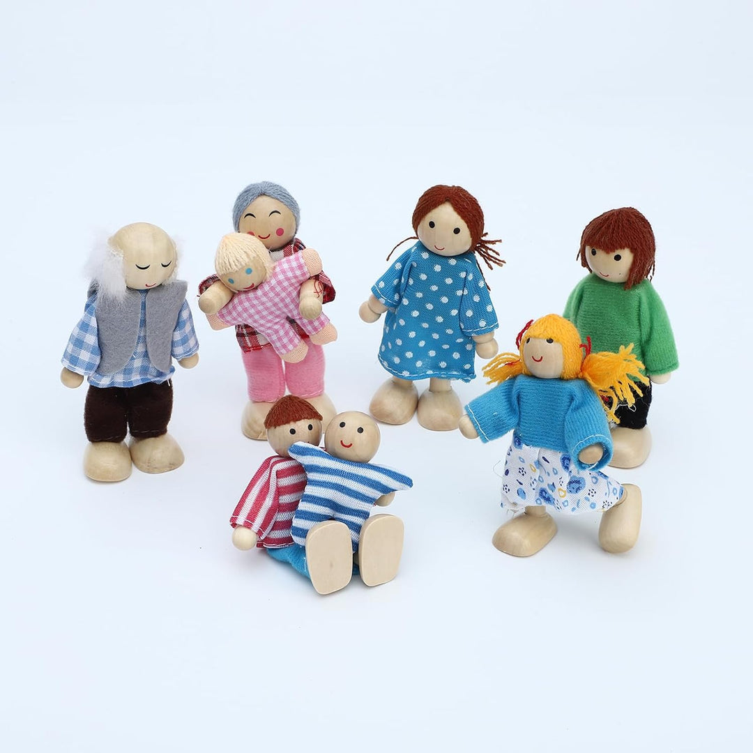 ONEST Juego de 23 piezas de casa de muñecas de madera, mini figuras...