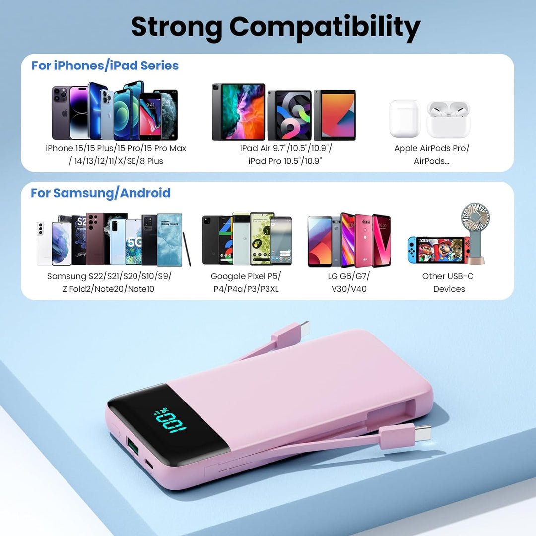 Cargador portátil para iPhone, banco de energía delgado de 13800 mA...
