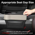 Organizador de espacio para asiento de automóvil, paquete de 2 organizadores multifuncionales para asientos de automóvil, caja de almacenamiento lateral de consola automática con portavasos, 2 ganchos de asiento para bebidas, organizador de automóvil para