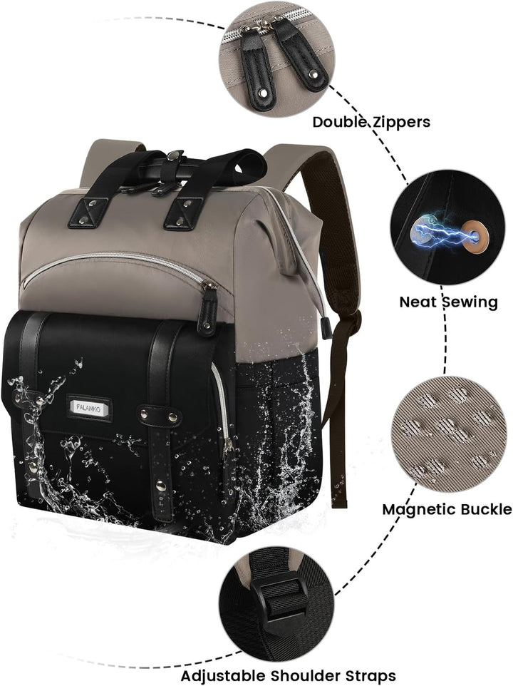 Mochila para laptop para mujer, elegante mochila de viaje de trabaj...