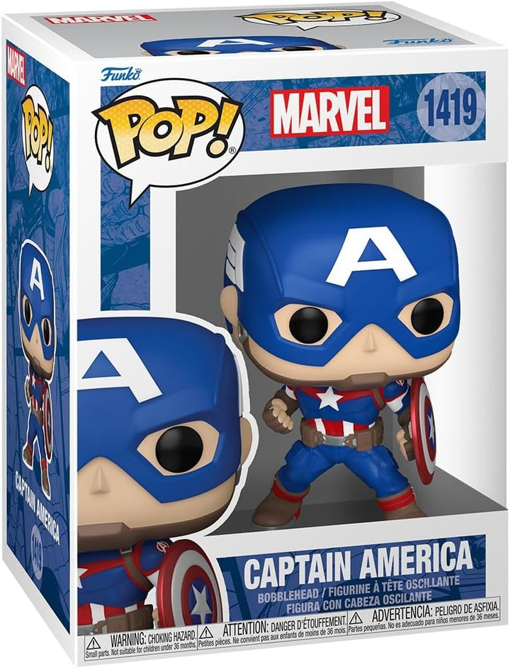 Funko Pop Marvel - Capitán América - Marvel Comics - Figura de vini...