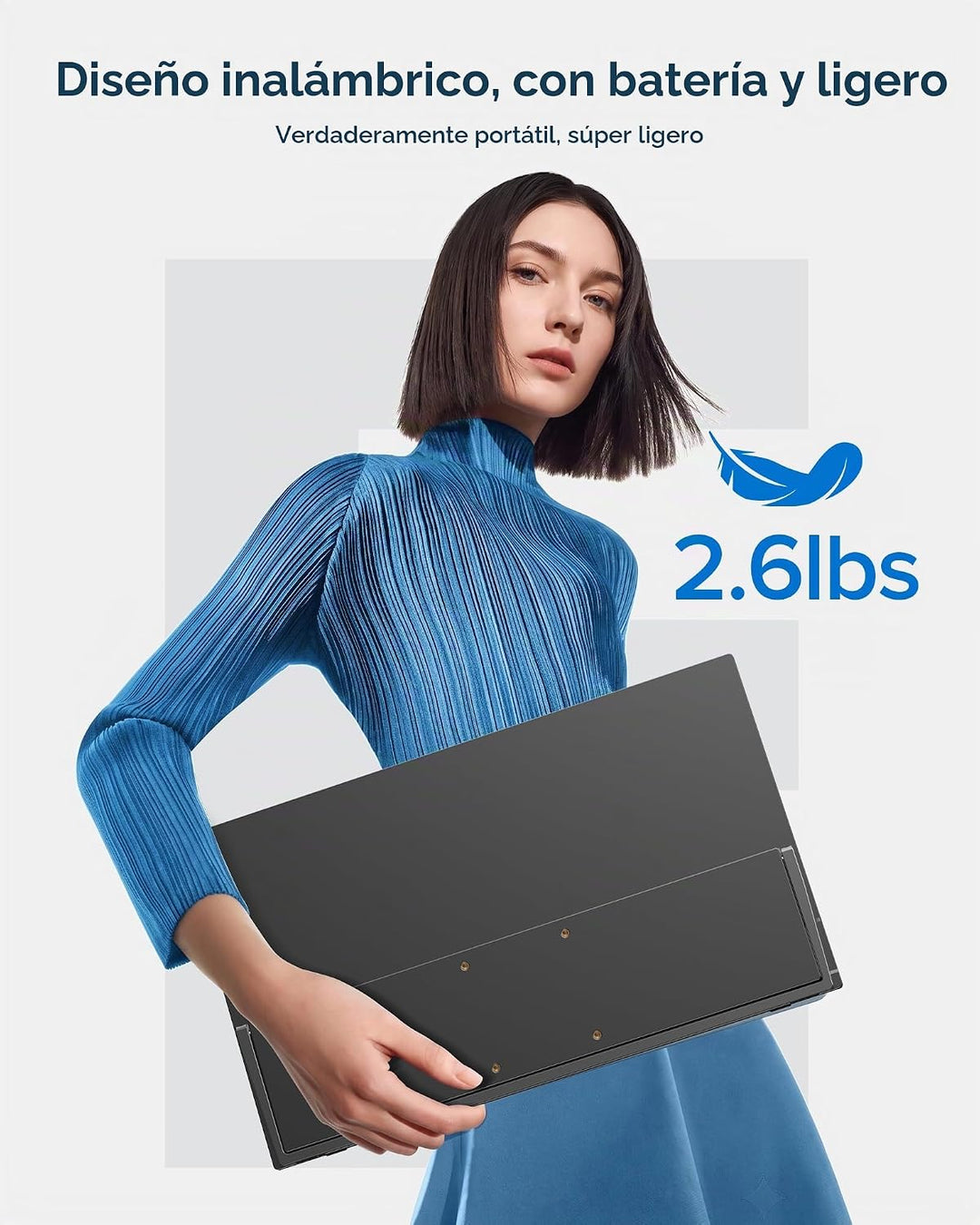 EVICIV Monitor portátil inalámbrico con batería de 10000 mAh, 18.5...