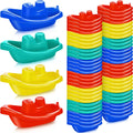 Woanger - 60 botes de juguete de plástico para niños pequeños, coloridos