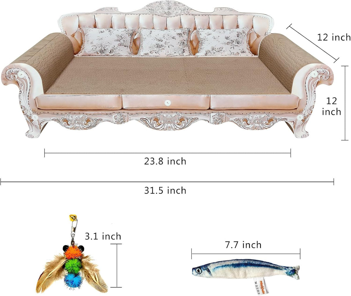 Sofá rascador para gatos extra grande de 31.5 pulgadas