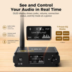 1Mii Receptor Bluetooth DS220 para estéreo doméstico, LDAC de alta resolución y adaptador de audio de alta fidelidad aptX HD con DAC audiófilo, salidas ópticas/RCA para sistema estéreo, amplificador