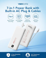 VEEKTOMX Cargador portátil con cables integrados 10000 mAh, banco d...