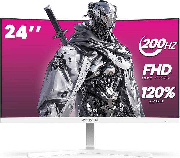 CRUA Monitor curvo para juegos FHD 1080P 200Hz de 24 pulgadas, 2800...