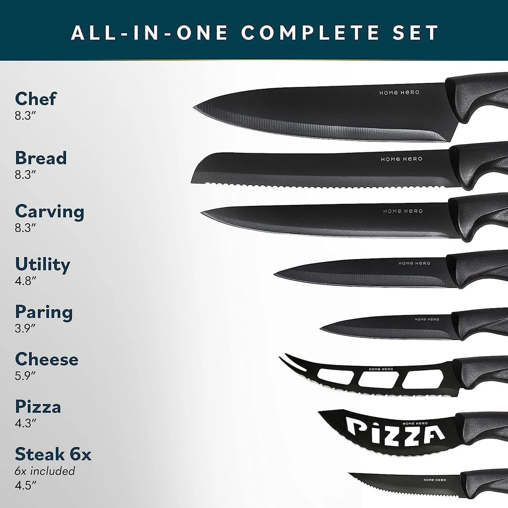 Home Hero Juego de cuchillos de cocina de 16 piezas - Juego de cuchillos