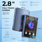 RUIZU Reproductor MP3 de 32GB con Bluetooth 5.3, pantalla táctil de 2.8" y altavoz