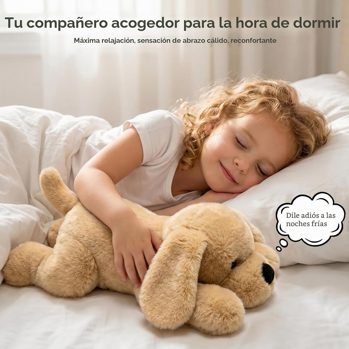 Golden Retriever de 3.3 libras con peso de animal de peluche, 21.5 pulgadas, almohadilla térmica para perros de peluche para calambres menstruales con almohadilla extraíble, bonito perro de
