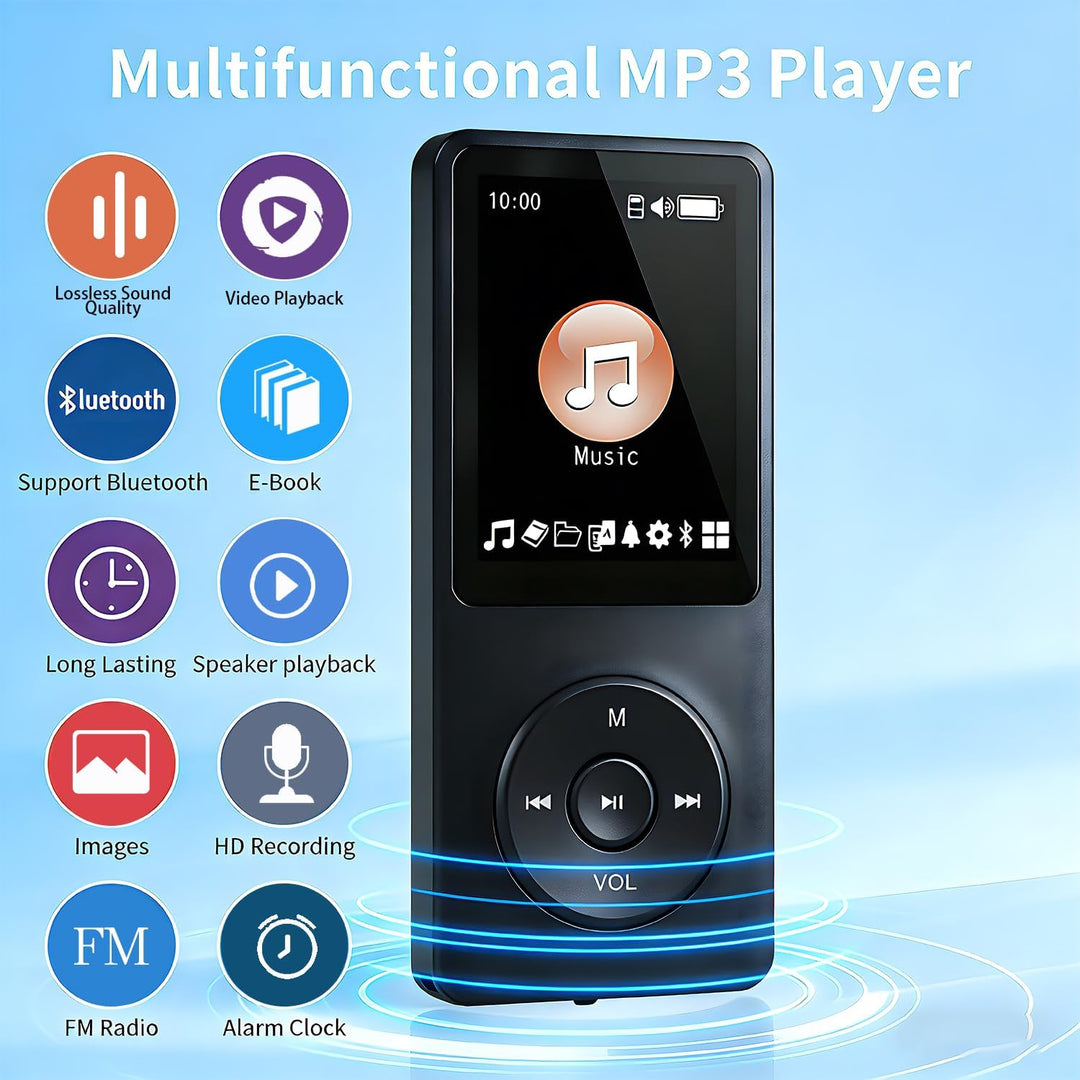 Reproductor MP3 de 128 GB con Bluetooth, reproductor de música port...