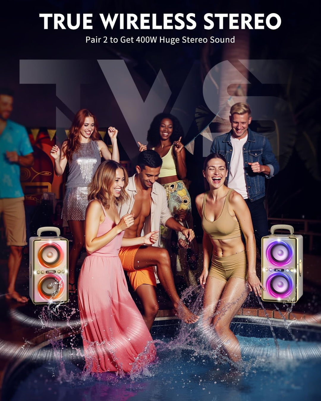 YIER Altavoz Bluetooth, altavoz de fiesta de pico de 240 W con grav...