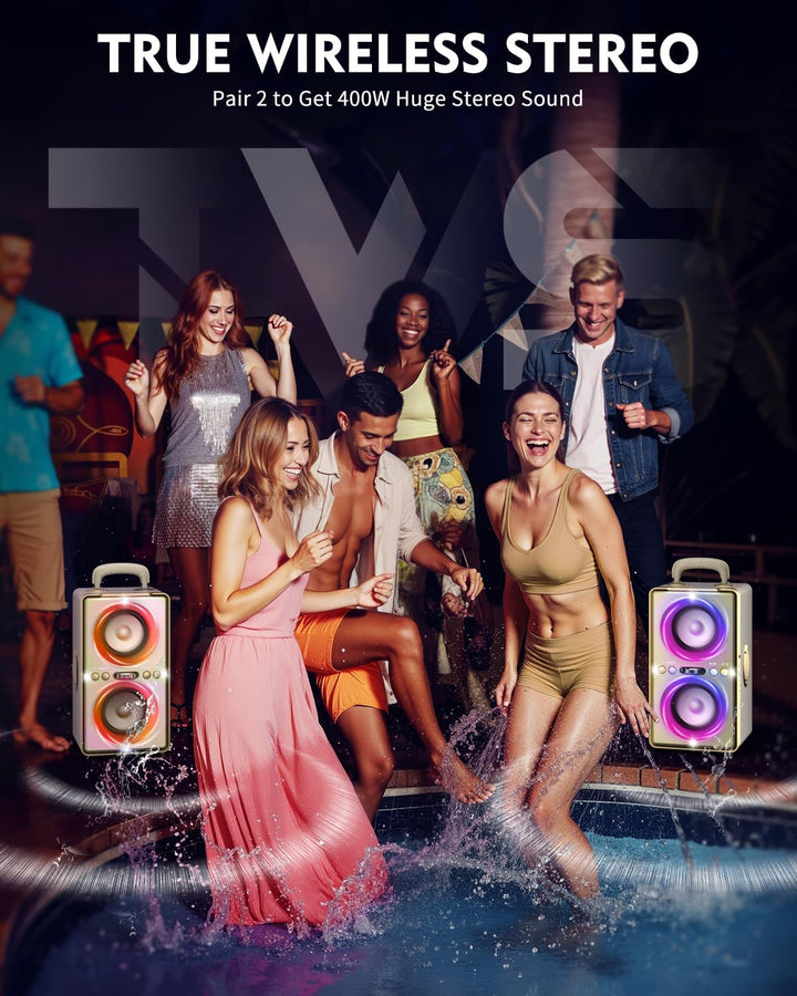 YIER Altavoz Bluetooth, altavoz de fiesta de pico de 240 W con grav...