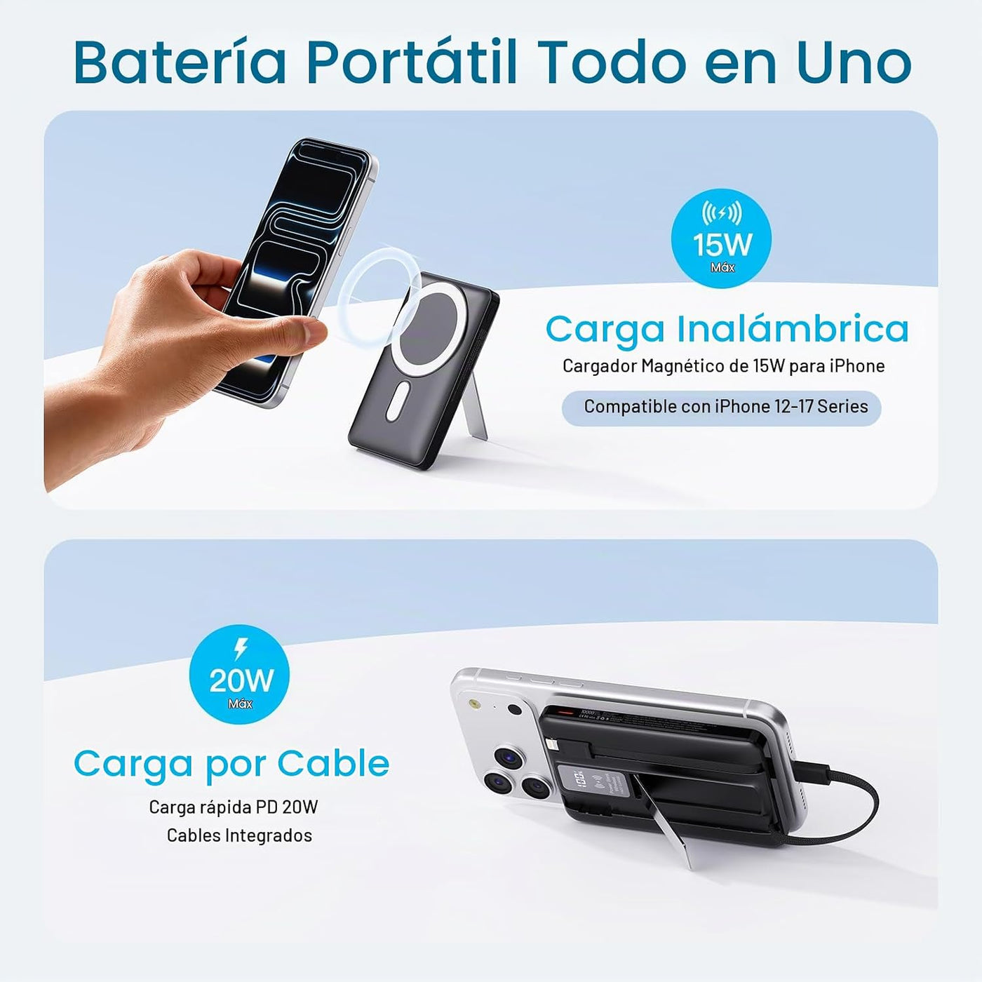 Cargador portátil Magsafe 2026, batería magnética inalámbrica de 10...