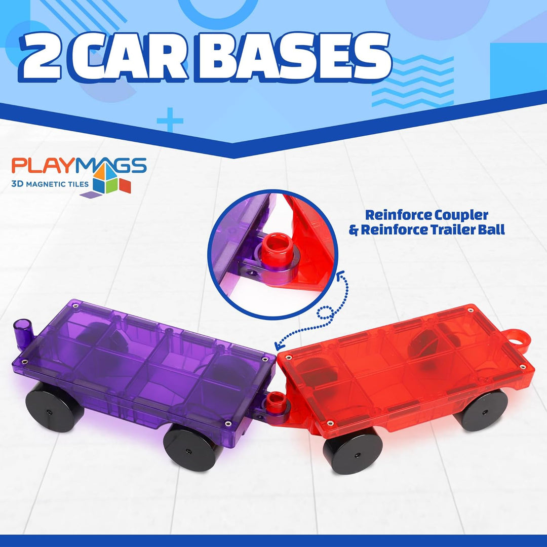 Playmags Juego de coche de 2 piezas: con imanes más fuertes, juguet...
