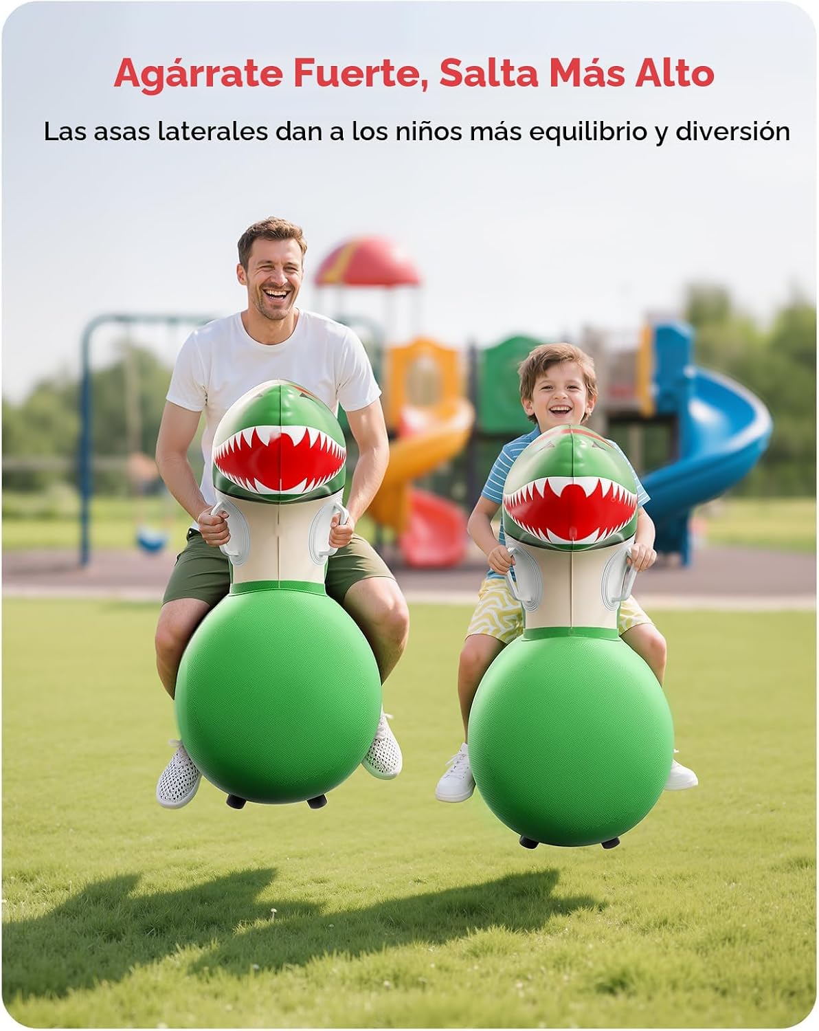 QPAU Juguete inflable de dinosaurio con tolva animosa, 1 paquete con bomba de mano